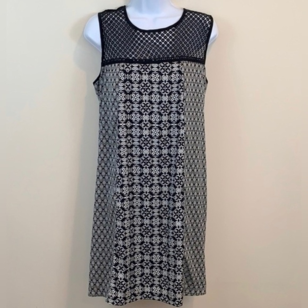Black and white lace yoke sleeveless dress size XXL NWOT